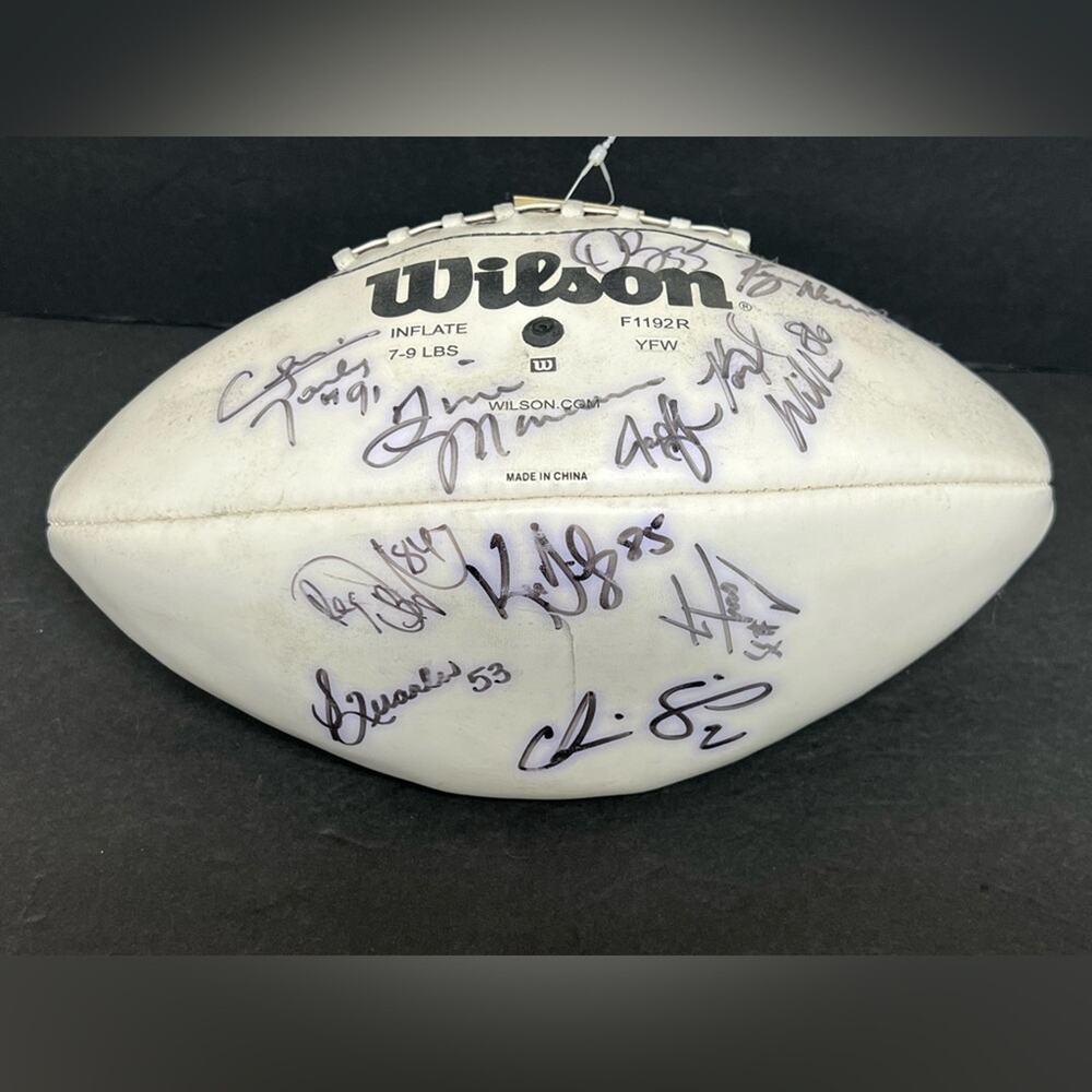 Autographed 2004 Team Tampa Bay Bucs Full-Size Football Brooks Quarles Simms +++